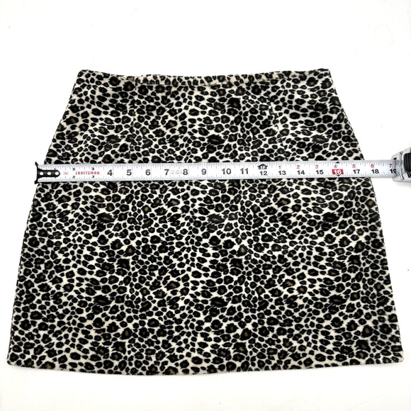 Vintage 90s Pandora Casuals Fuzzy Leopard Print Mini Skirt L 25x15" Made in USA - Picture 8 of 13
